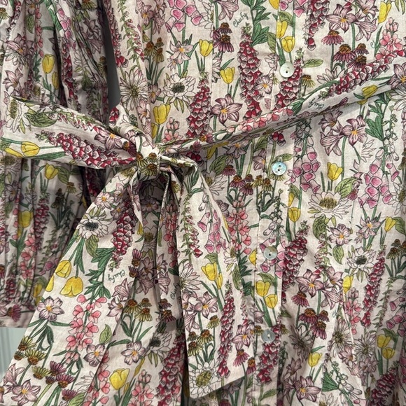 Chufy Forever Patagonia Ushi Mini Dress in Valdes Beige XS Long Sleeve Floral - Picture 9 of 11